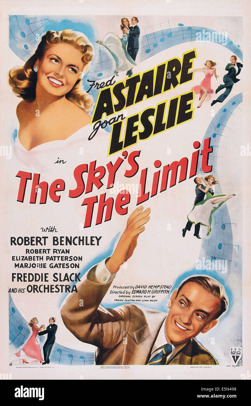 THE SKY'S THE LIMIT, top left: Joan Leslie, bottom right: Fred Astaire, 1943. Stock Photo