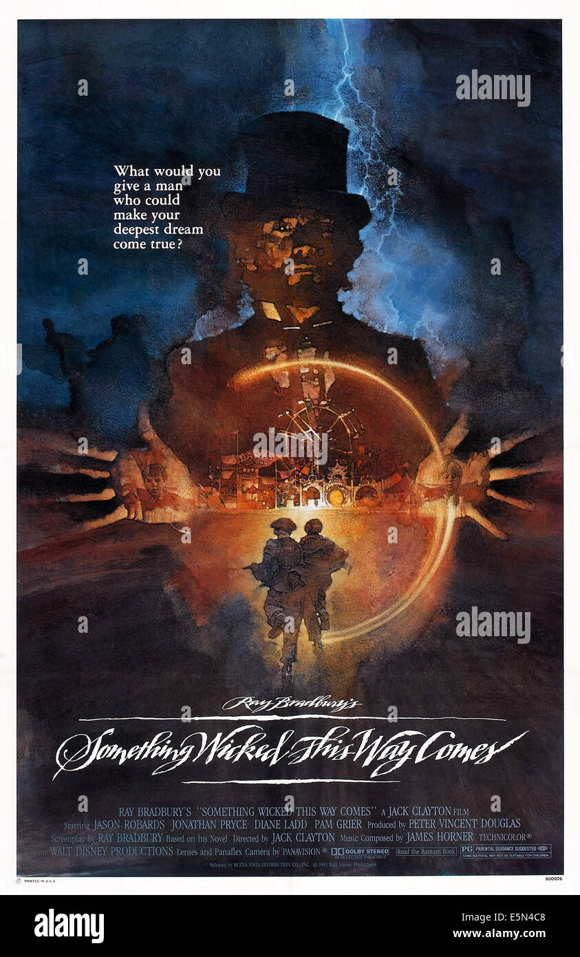 SOMETHING WICKED THIS WAY COMES, US poster, Jonathan Pryce, 1983, ©Buena Vista Pictures/courtesy Everett Collection Stock Photo