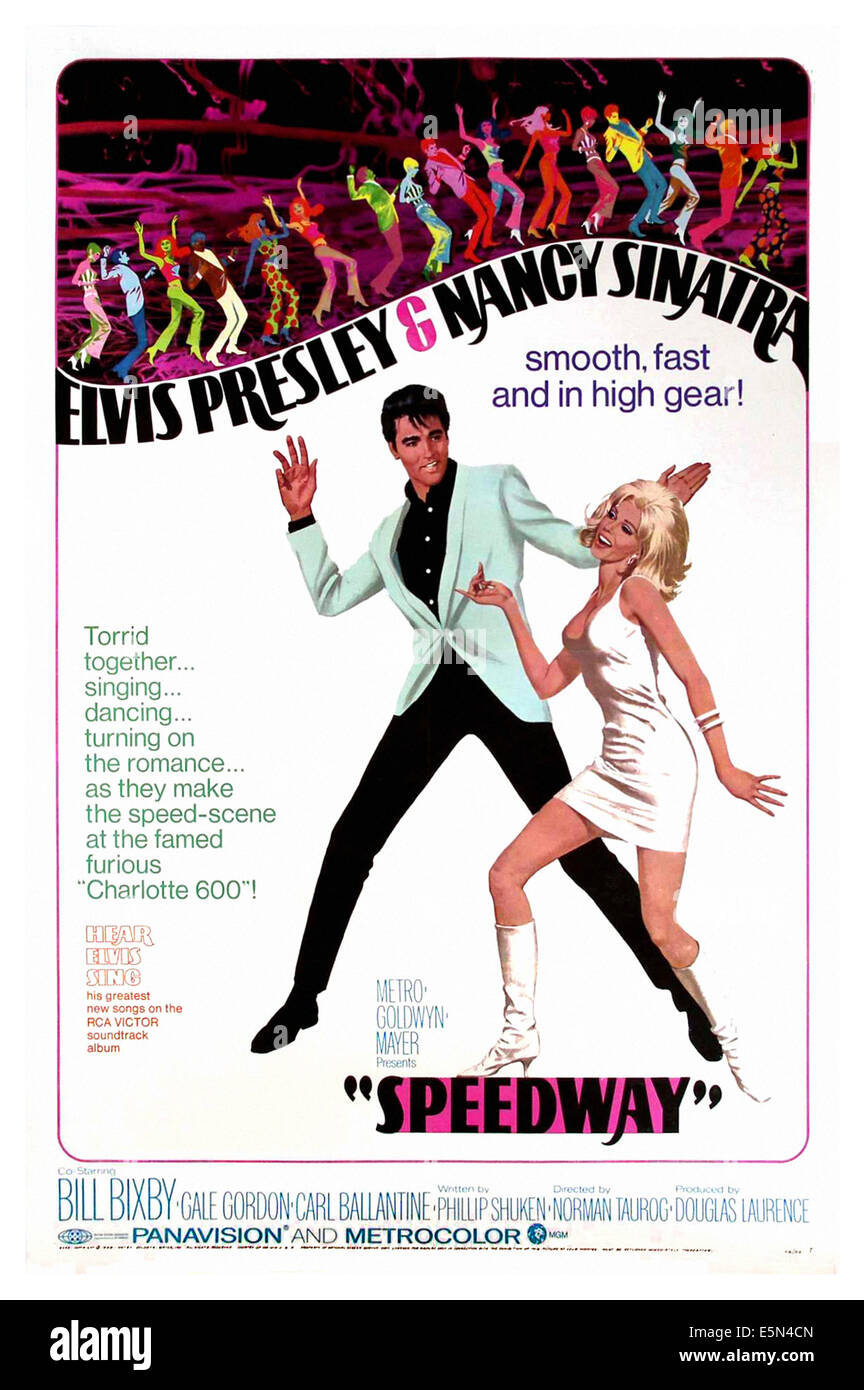 SPEEDWAY, from left: Elvis Presley, Nancy Sinatra, 1968 Stock Photo