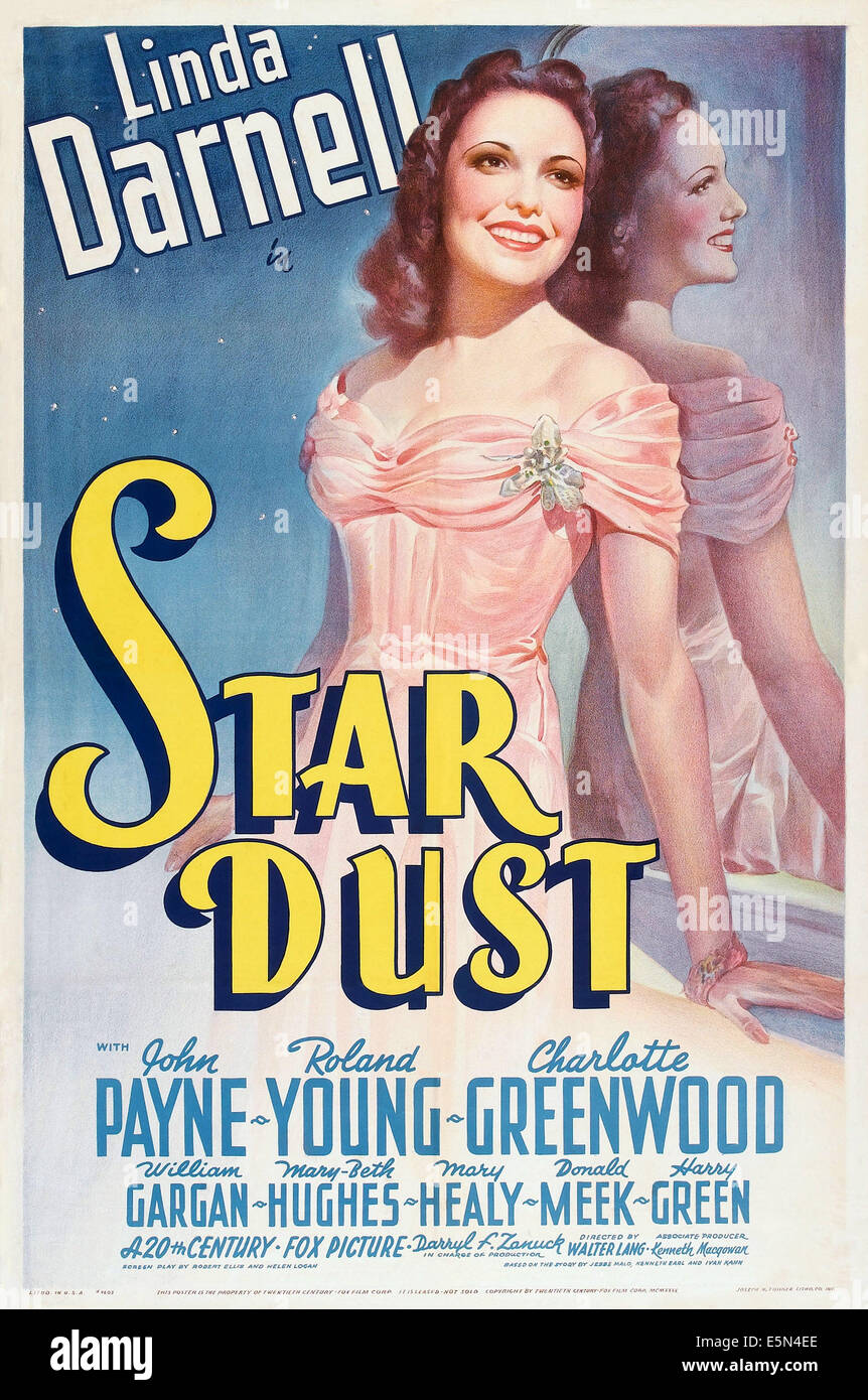 STAR DUST, US poster art, Linda Darnell, 1940, TM and Copyright ©20th Century Fox Film Corp. All rights reserved./courtesy Stock Photo