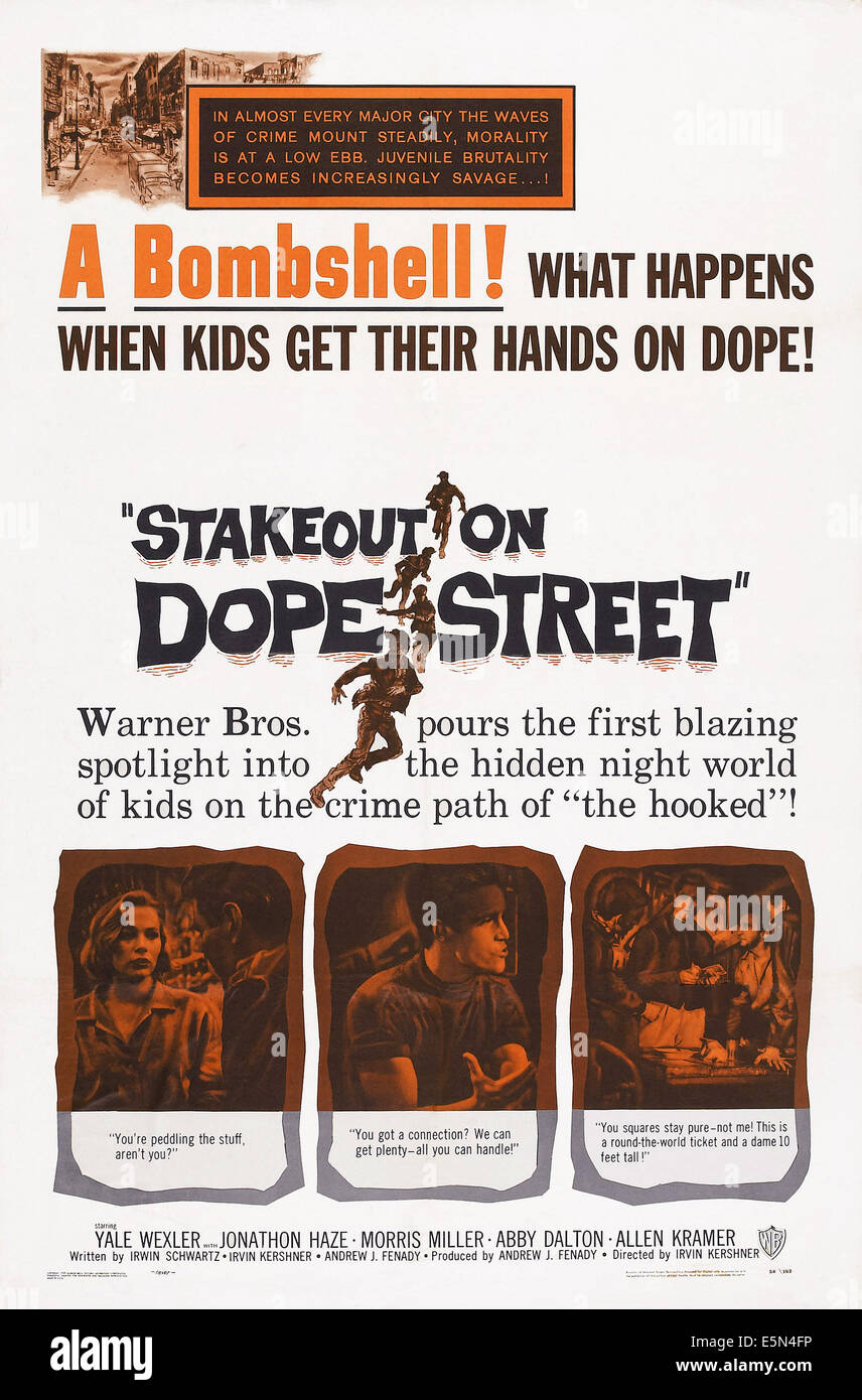 STAKEOUT ON DOPE STREET, US poster art, 1958 Stock Photo