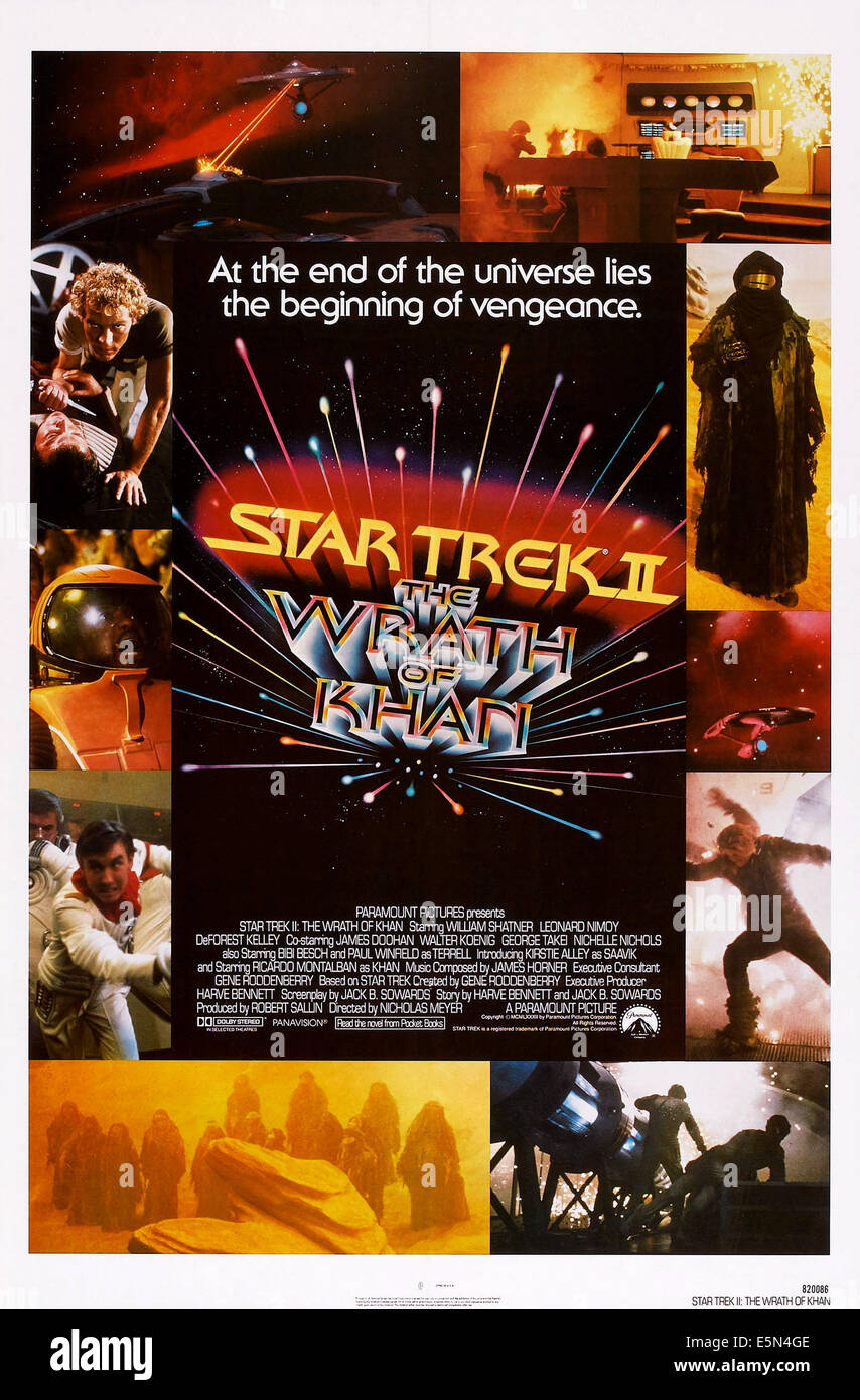 STAR TREK II: THE WRATH OF KHAN, US poster, top left: Merritt Butrick, 1982. © Paramount Pictures/courtesy Everett Collection Stock Photo