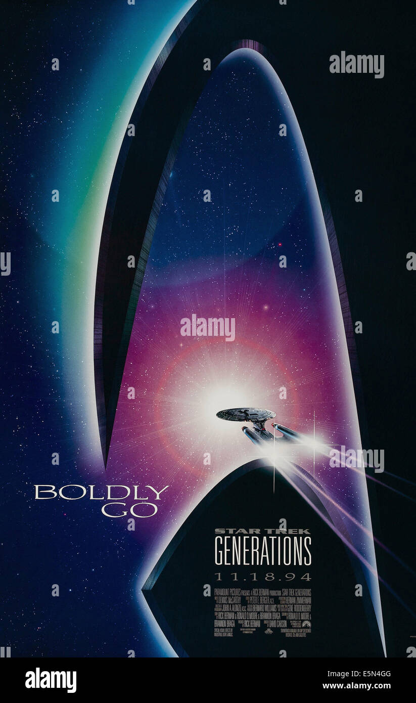 STAR TREK: GENERATIONS, US advance poster, 1994. © Paramount Pictures/courtesy Everett Collection Stock Photo