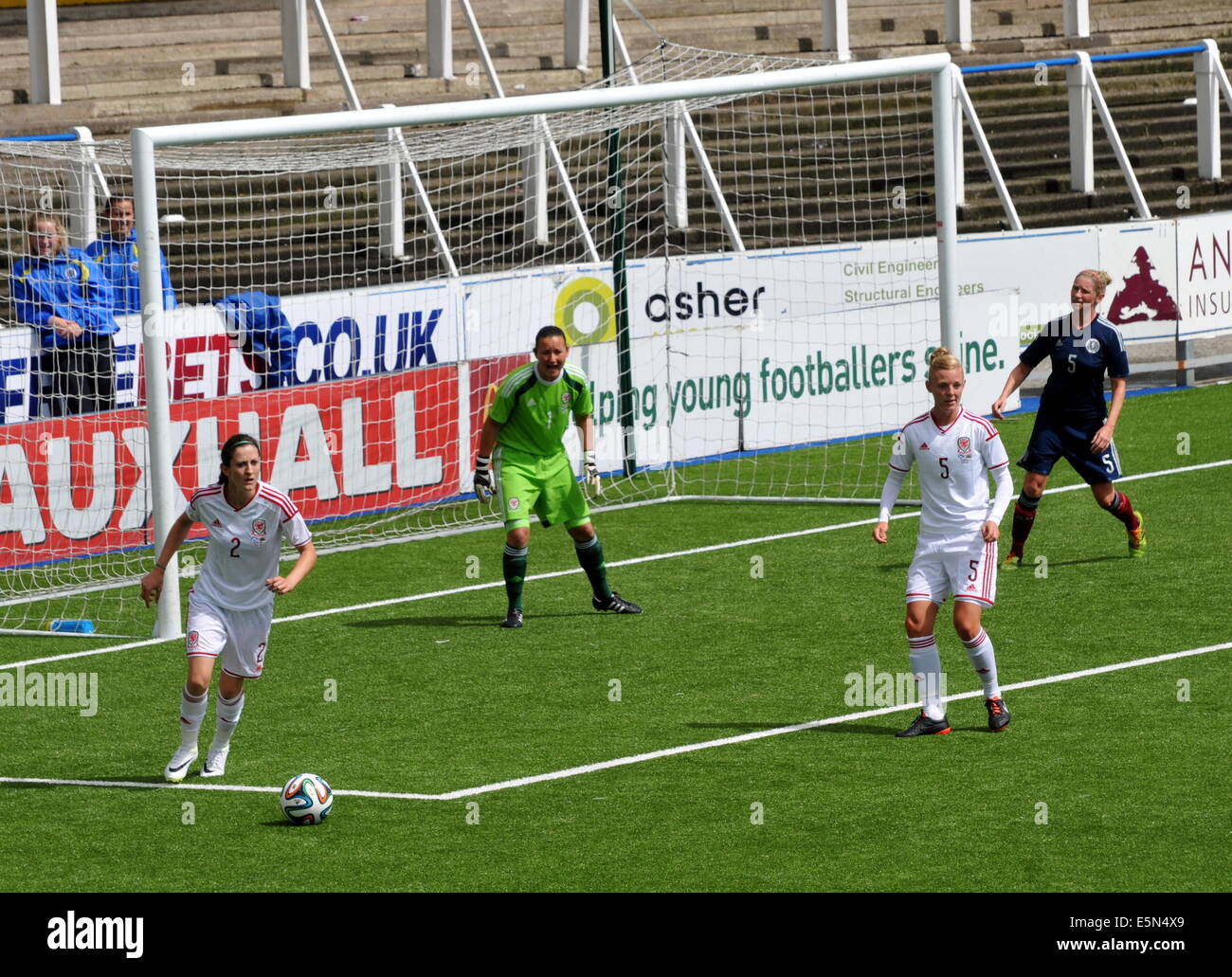 Friendly International Scotland Women 1 ,Wales Women 1 Palmerston Park Dumfries 5G Sunday August 3rd 2014 Stock Photo