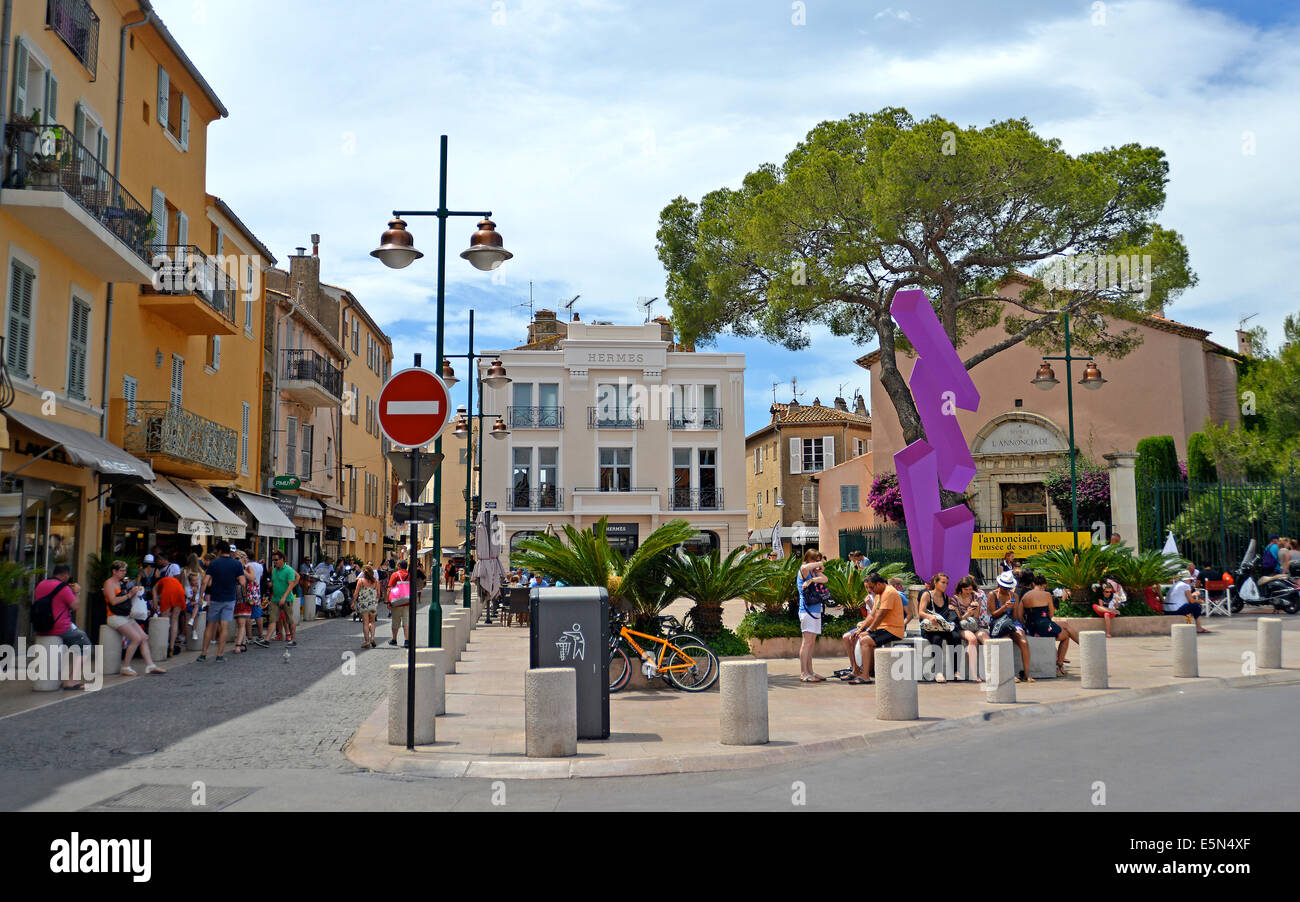 Hermes boutique and Musee de l'Annonciade Saint Tropez Provence Cote-d'Azur  France Stock Photo - Alamy