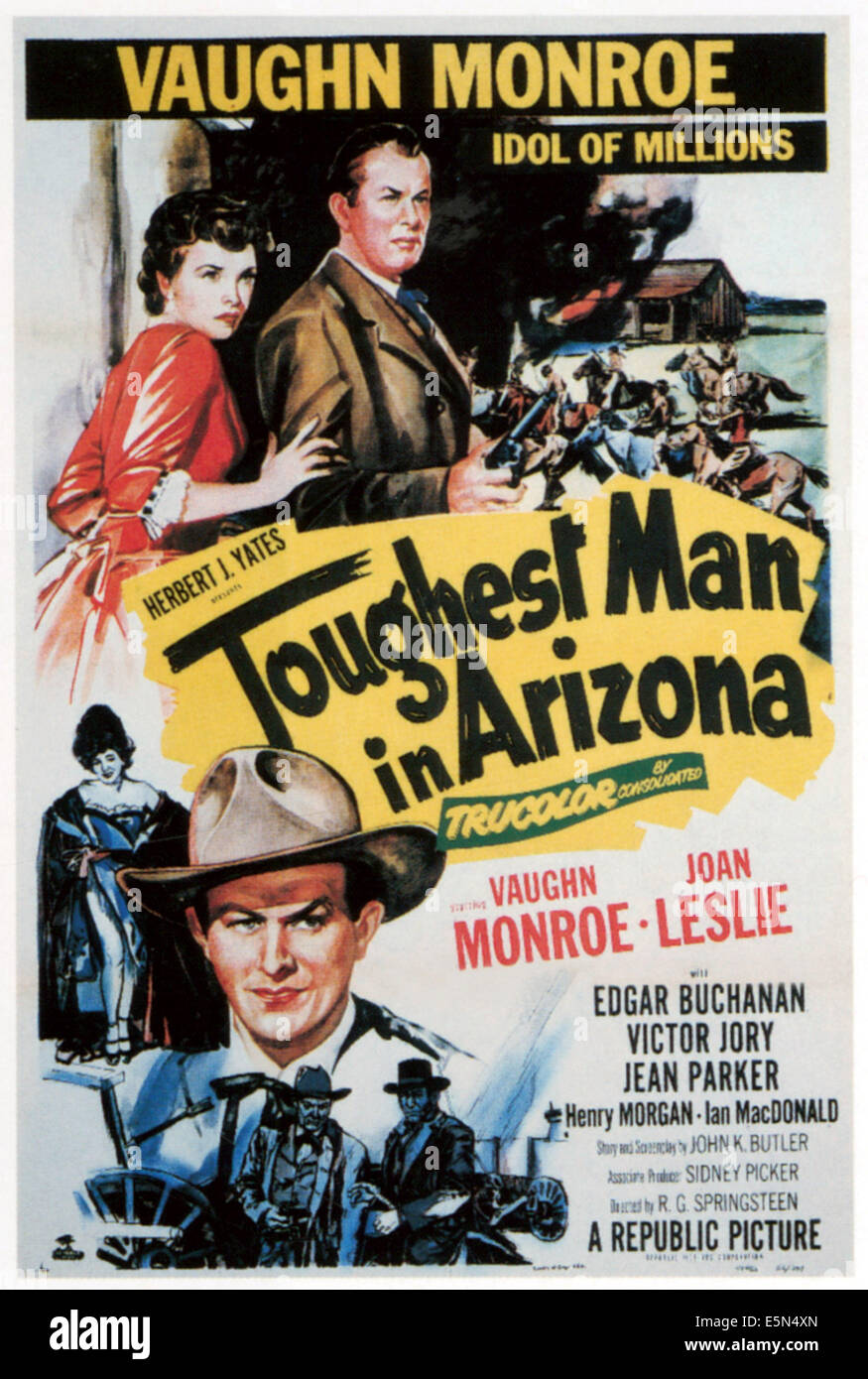 TOUGHEST MAN IN ARIZONA, top from left: Joan Leslie, Vaughn Monroe, bottom: Vaughn Monroe, 1952. Stock Photo