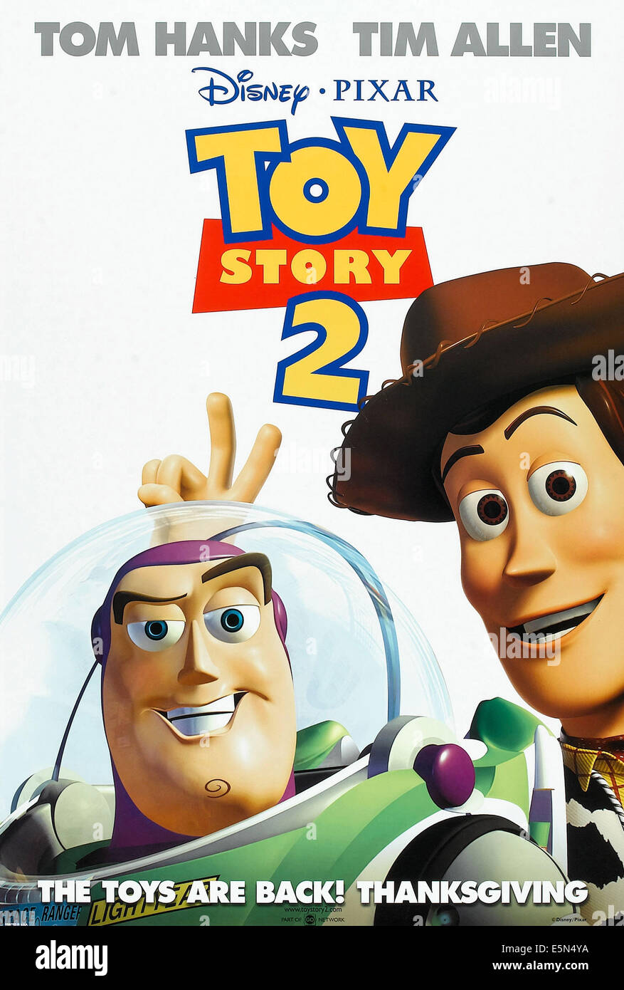 TOY STORY 2, US advance poster art, from left: Buzz Lightyear, Woody, 1999, ©Buena Vista Pictures/courtesy Everett Collection Stock Photo