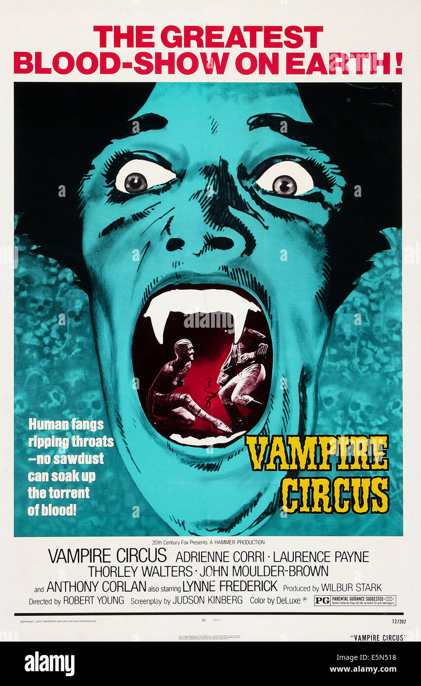VAMPIRE CIRCUS, US poster art, 1972. TM and Copyright © 20th Century Fox Film Corp. All rights reserved/ Courtesy: Everett Stock Photo