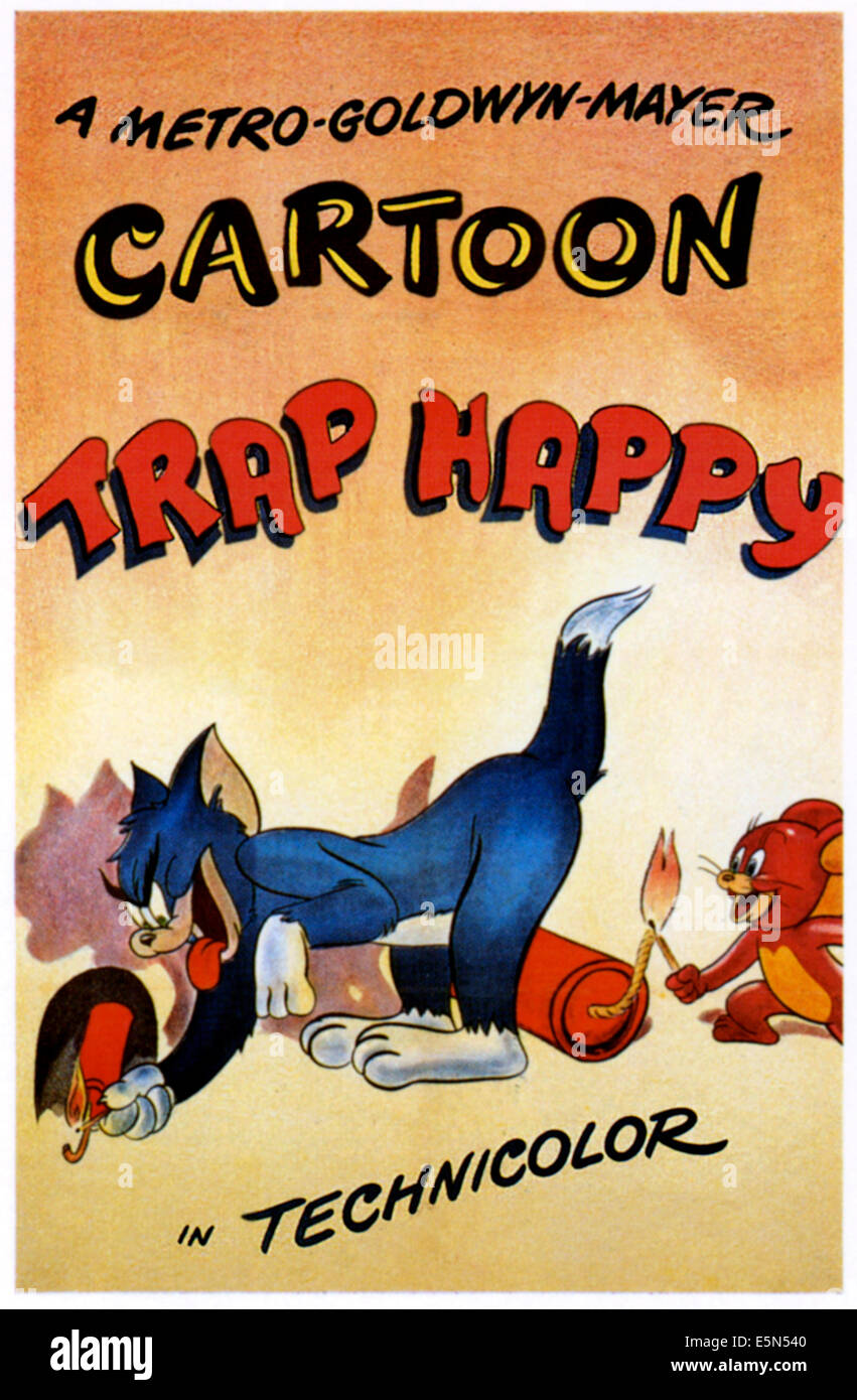 TRAP HAPPY, from left: Tom, Jerry, 1946 Stock Photo