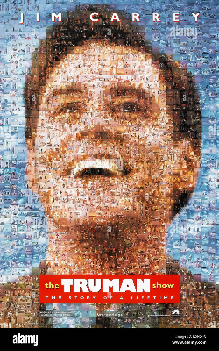 THE TRUMAN SHOW, US poster art, Jim Carrey, 1998, ©Paramount Pictures/courtesy Everett Collection Stock Photo