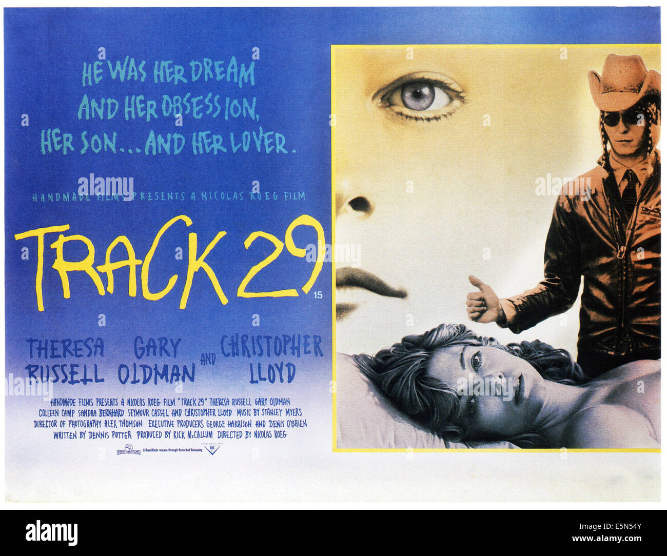 TRACK 29, from left: Theresa Russell, Gary Oldman on poster art, 1988 ...