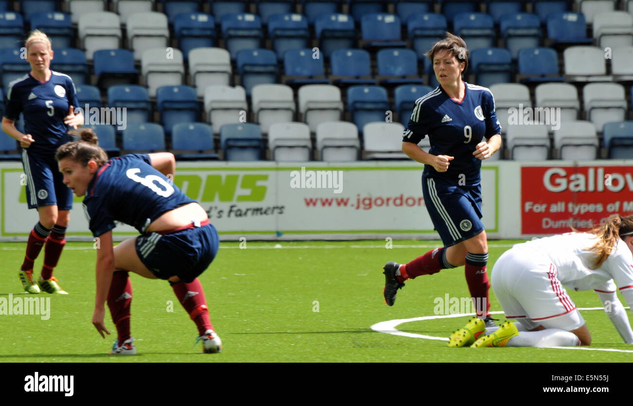 Friendly International Scotland Women 1 ,Wales Women 1 Palmerston Park Dumfries 5G Sunday August 3rd 2014 Stock Photo