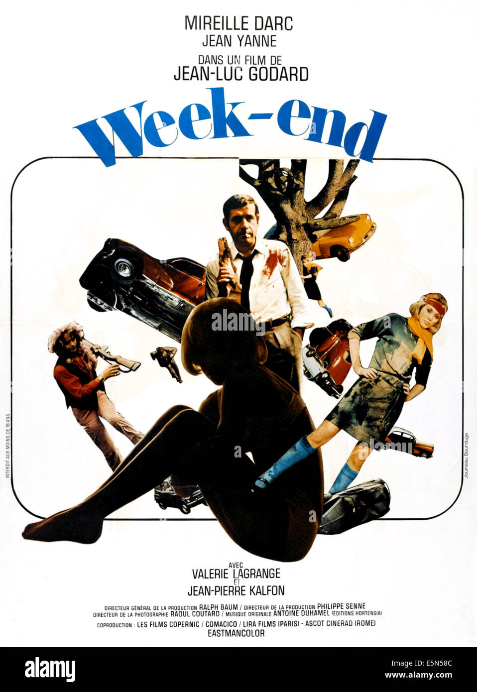 WEEKEND, (aka WEEK END, aka WEEK-END), Jean Yanne, Mireille Darc on French poster art, 1967 Stock Photo