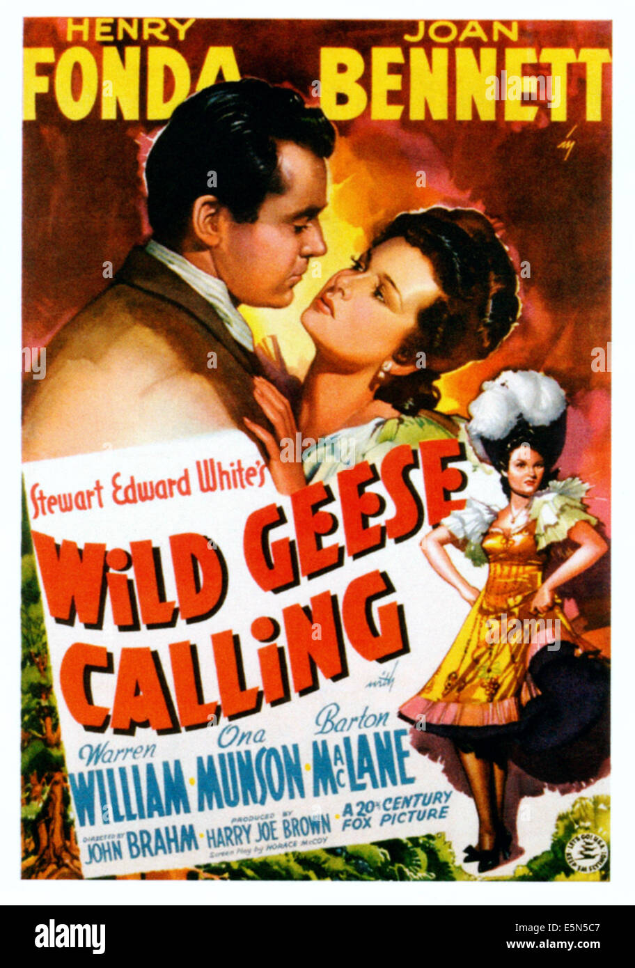 WILD GEESE CALLING, top from left: Henry Fonda, Joan Bennett on poster art, 1941, TM and Copyright ©20th Century Fox Film Corp. Stock Photo