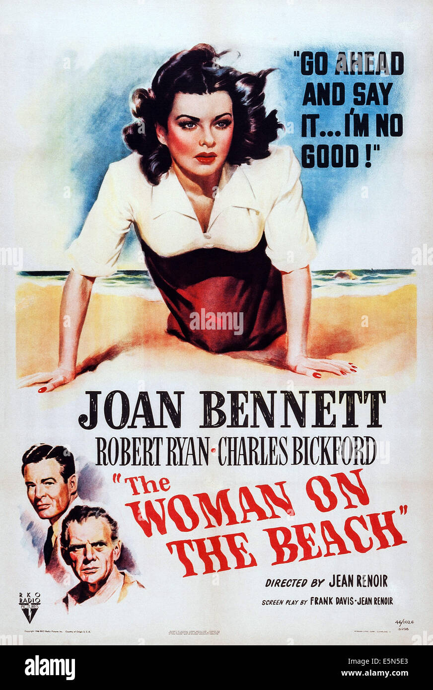 THE WOMAN ON THE BEACH, US poster art, Joan Bennett, Robert Ryan, Charles Bickford, 1947 Stock Photo