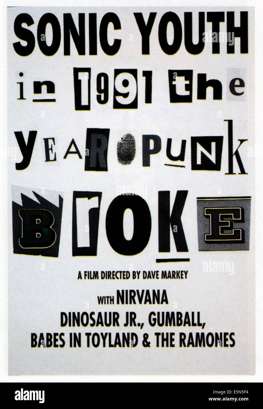 1991: THE YEAR PUNK BROKE, (aka THE YEAR PUNK BROKE), 1992. ©Geffen Pictures/Courtesy Everett Collection Stock Photo