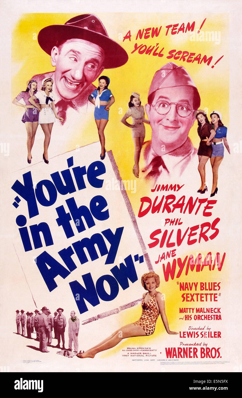 YOU'RE IN THE ARMY NOW, top from left: Jimmy Durante, Phil Silvers, bottom: Jane Wyman, 1941. Stock Photo