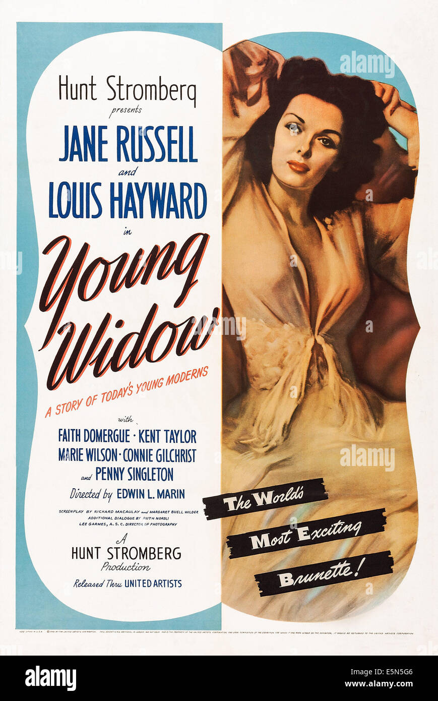 YOUNG WIDOW, US poster art, Jane Russell, 1946. Stock Photo