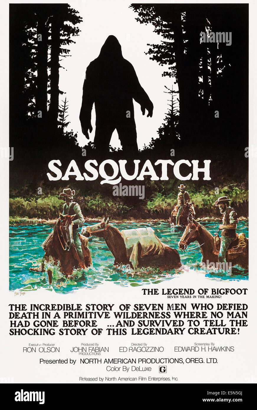 SASQUATCH, THE LEGEND OF BIGFOOT, US poster art, 1977 Stock Photo