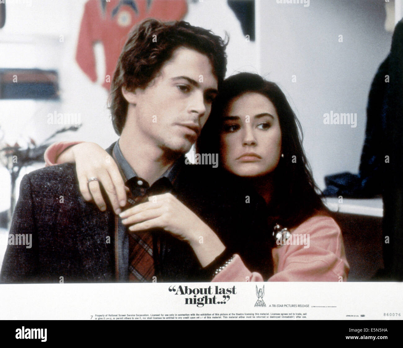 ABOUT LAST NIGHT..., from left: Rob Lowe, Demi Moore, 1986. ©Tri-Star ...