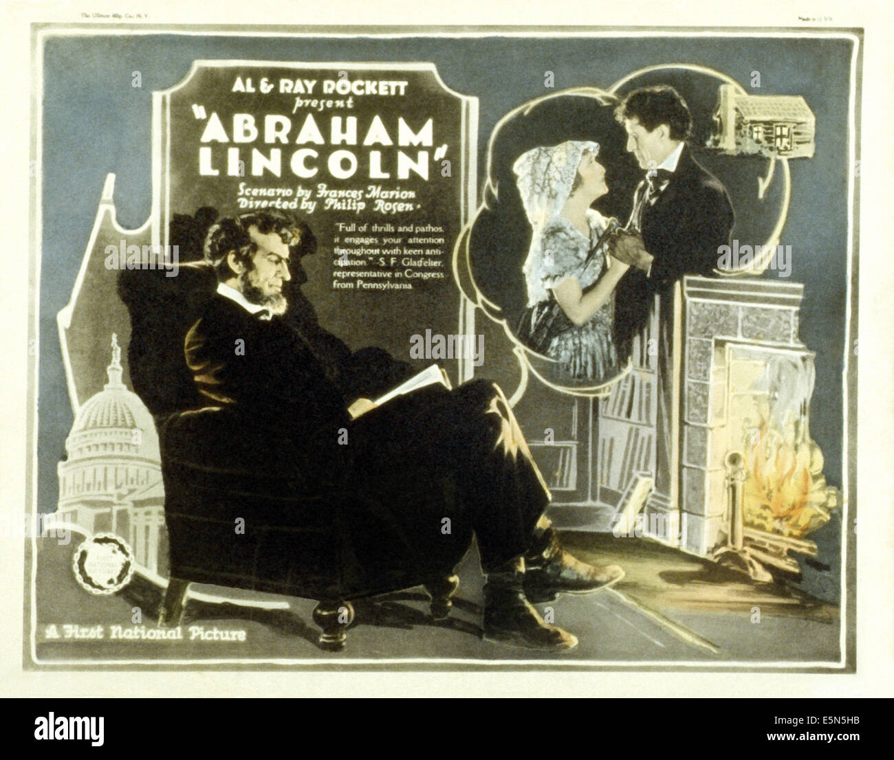 ABRAHAM LINCOLN, (aka THE DRAMATIC LIFE OF ABRAHAM LINCOLN), top right: Nell Craig, George A. Billings, 1924 Stock Photo