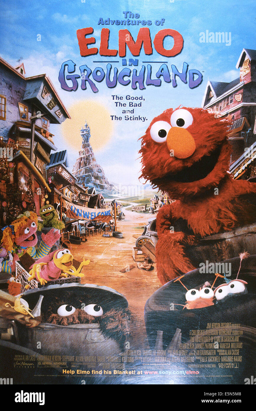 THE ADVENTURES OF ELMO IN GROUCHLAND, Elmo (right), 1999, © Columbia/courtesy Everett Collection Stock Photo