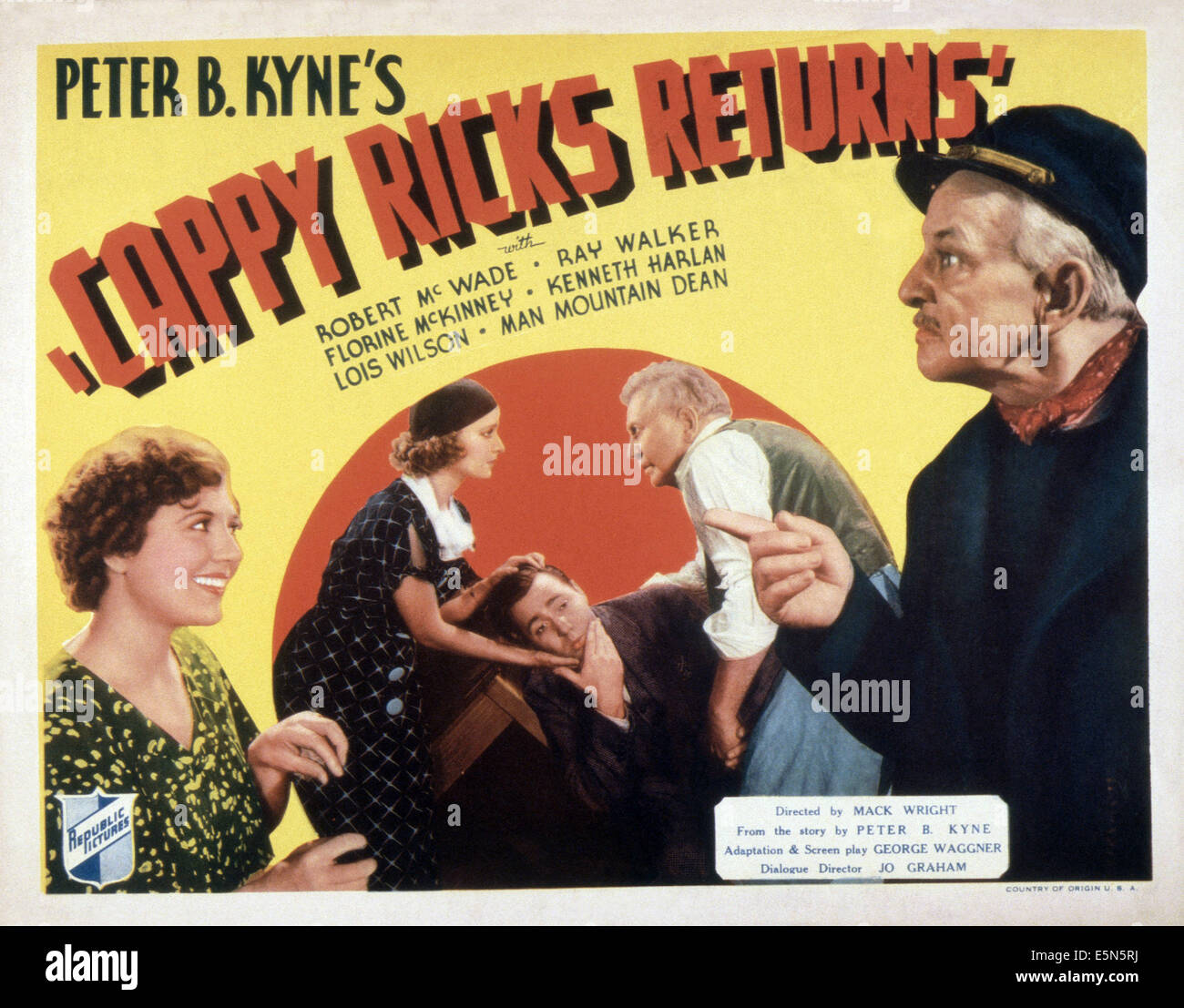 CAPPY RICKS RETURNS, from left: Florine McKinney (twice), Ray Walker, Robert McWade (twice), 1935 Stock Photo