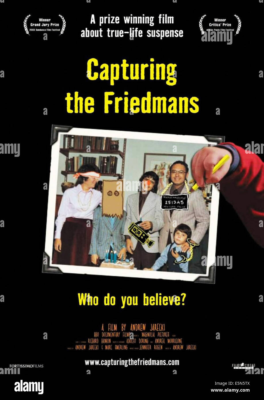 CAPTURING THE FRIEDMANS, international poster art, Elaine Friedman, Seth Friedman, David Friedman, Jesse Friedman, Arnold Stock Photo
