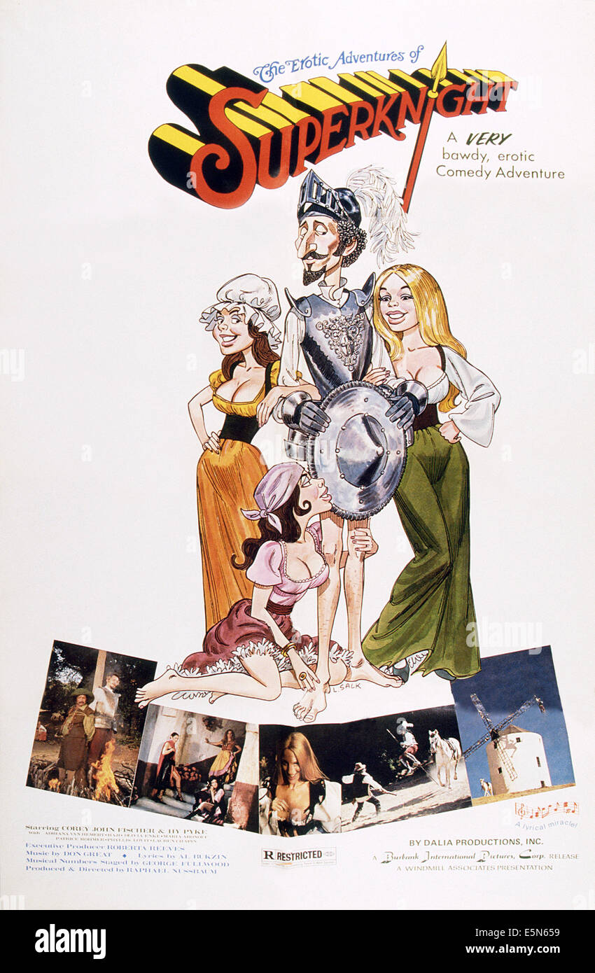THE AMOROUS ADVENTURES OF DON QUIXOTE AND SANCHO PANZA, (aka SUPERKNIGHT),  US poster art, 1976 Stock Photo - Alamy