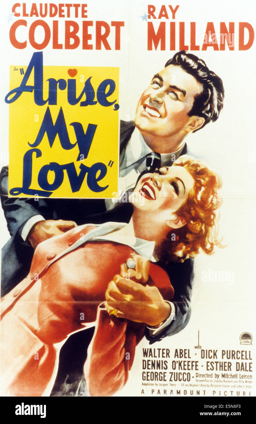 ARISE, MY LOVE, from left: Ray Milland, Claudette Colbert, 1940 Stock Photo