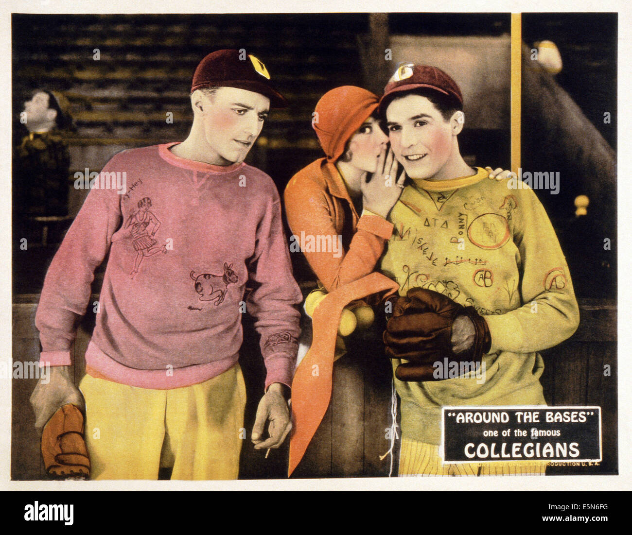 AROUND THE BASES, ('Collegians' series), from left: Eddie Phillips, Dorothy Gulliver, George Lewis, 1927 Stock Photo