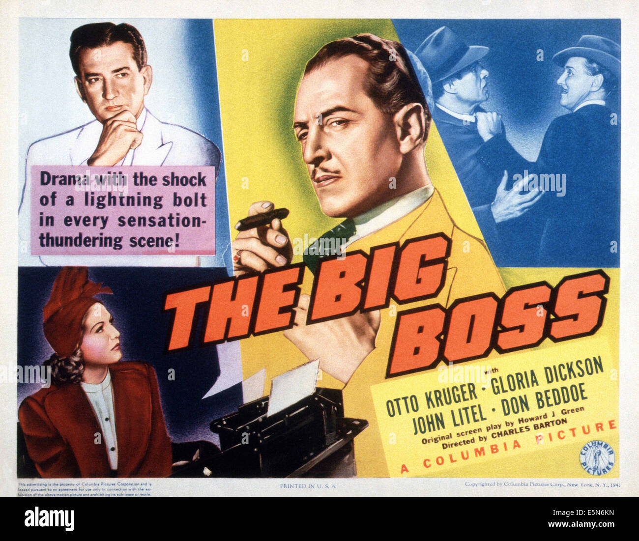 THE BIG BOSS, John Litel (top left), Gloria DIckson (bottom left), Otto