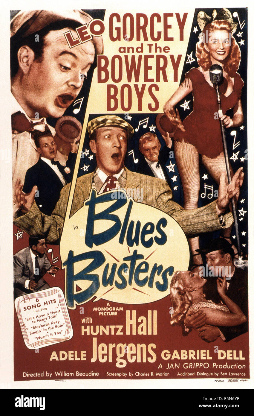 BLUES BUSTER, Leo Gorcey (top left), Huntz Hall (center in cap), Adele
