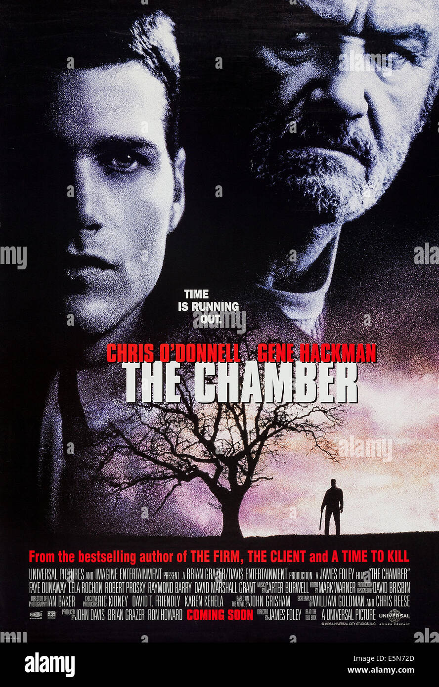 THE CHAMBER, US advance poster art, from left: Chris O'Donnell, Gene Hackman, 1996, © Universal/courtesy Everett Collection Stock Photo