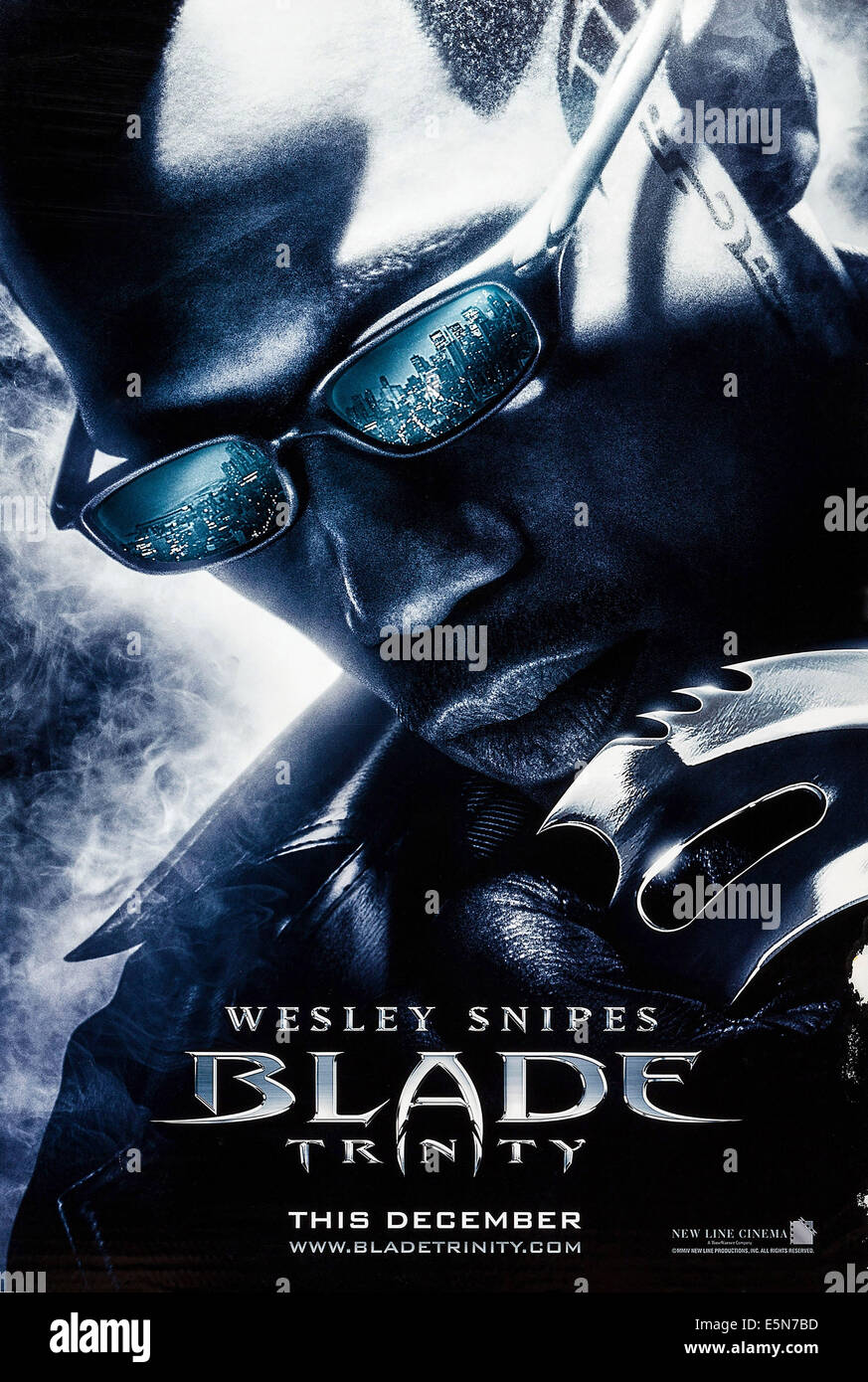 BLADE: TRINITY, US advance poster art, Wesley Snipes, 2004, © New Line/courtesy Everett Collection Stock Photo