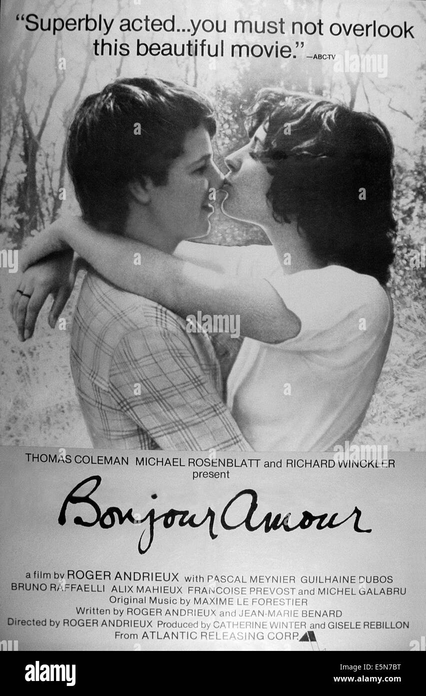 Bonjour Amour Aka L Amour En Herbe From Left Pascal Meynier Guilhaine Dubos 1977 Stock Photo Alamy