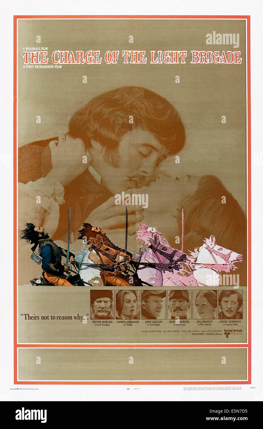 THE CHARGE OF THE LIGHT BRIGADE, US poster art, top, from left: David Hemmings, Vanessa Redgrave; bottom, from left: Trevor Stock Photo