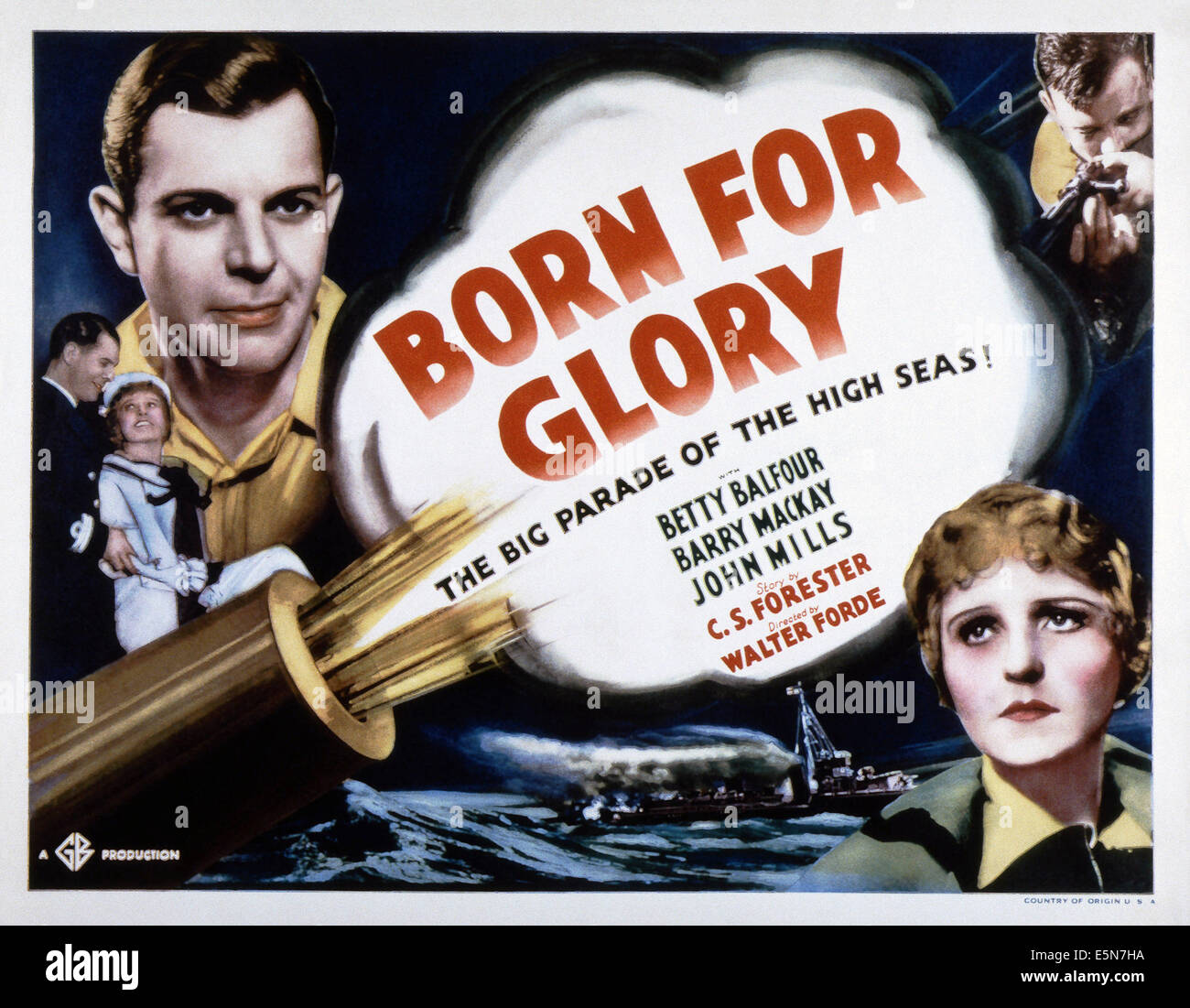 BORN FOR GLORY, (aka BROWN ON RESOLUTION), Barry Mackay (top left), Betty Balfour (bottom right), 1935 Stock Photo
