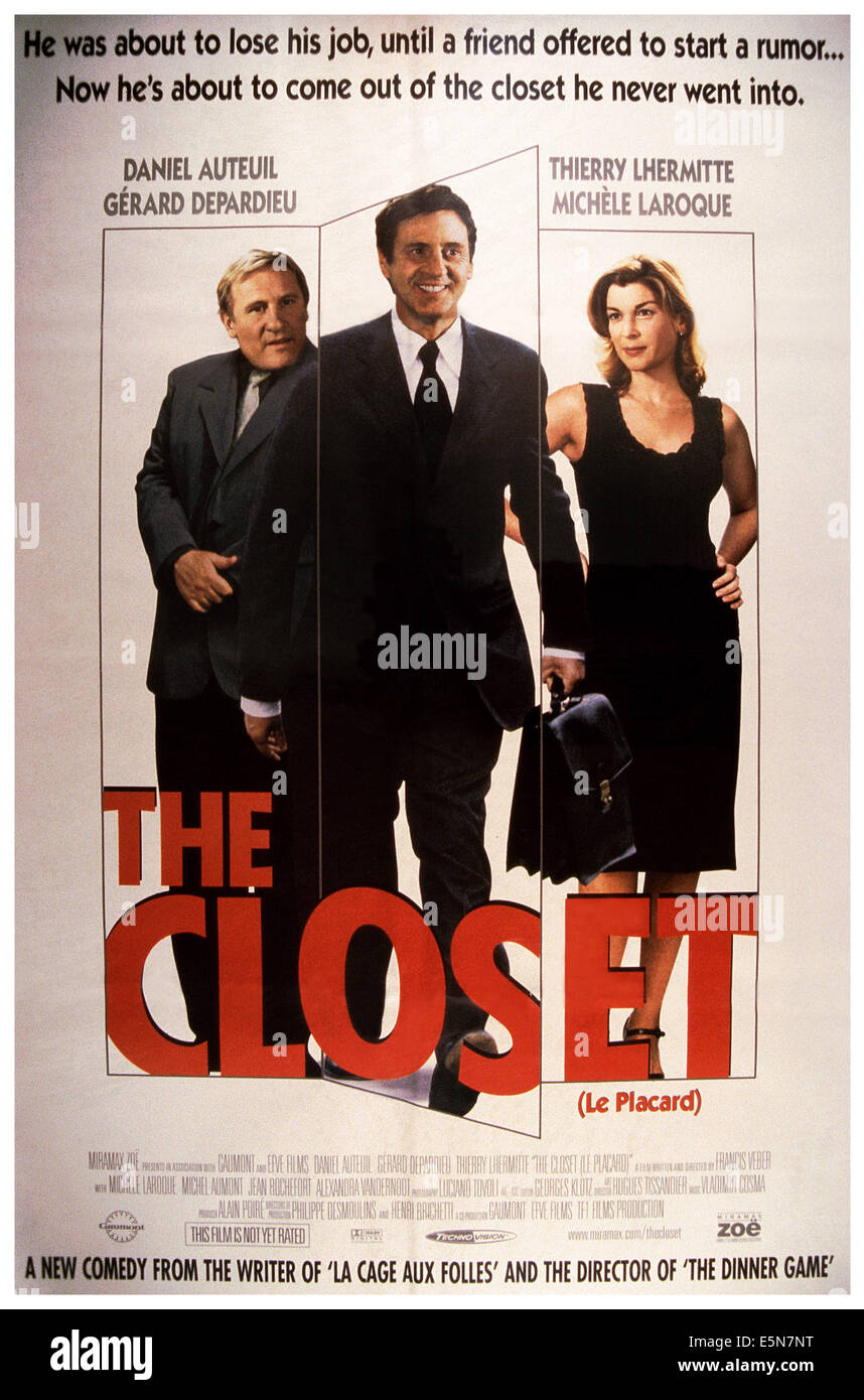 THE CLOSET, (aka LE PLACARD), from left: Gerard Depardieu, Daniel Auteuil, Michele Laroque, 2001, © Miramax/courtesy Everett Stock Photo