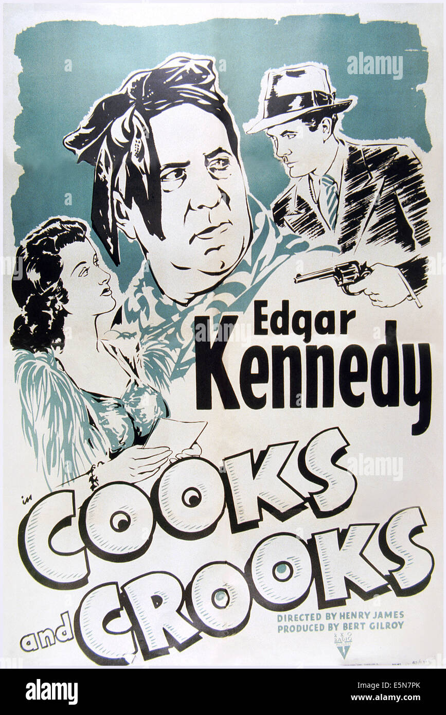 COOKS AND CROOKS, U.S. poster, from left: Ann Summers, Edgar Kennedy, Marten Lamont, 1942 Stock Photo