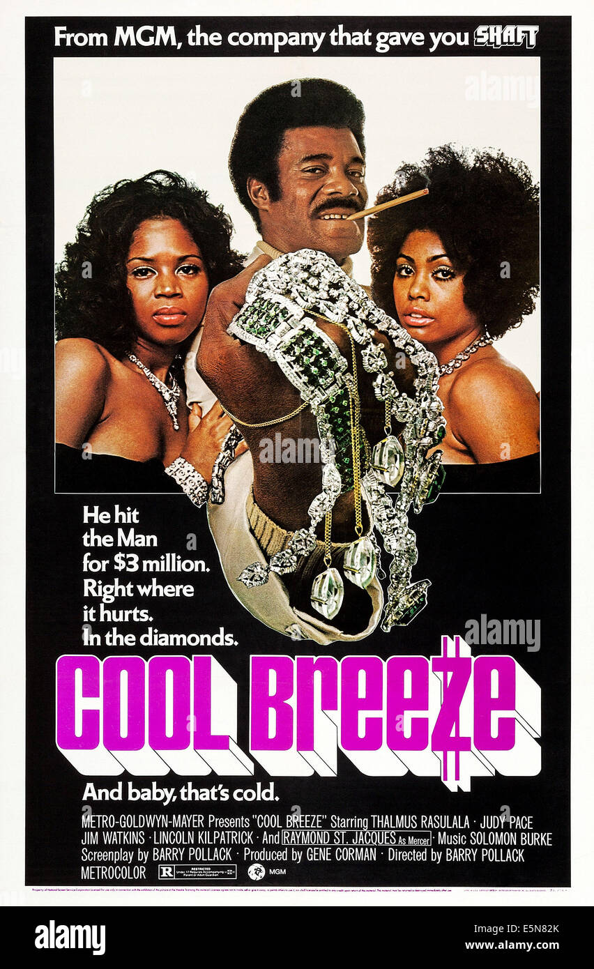 COOL BREEZE, U.S. poster, Thalmus Rasulala (center), 1972 Stock Photo