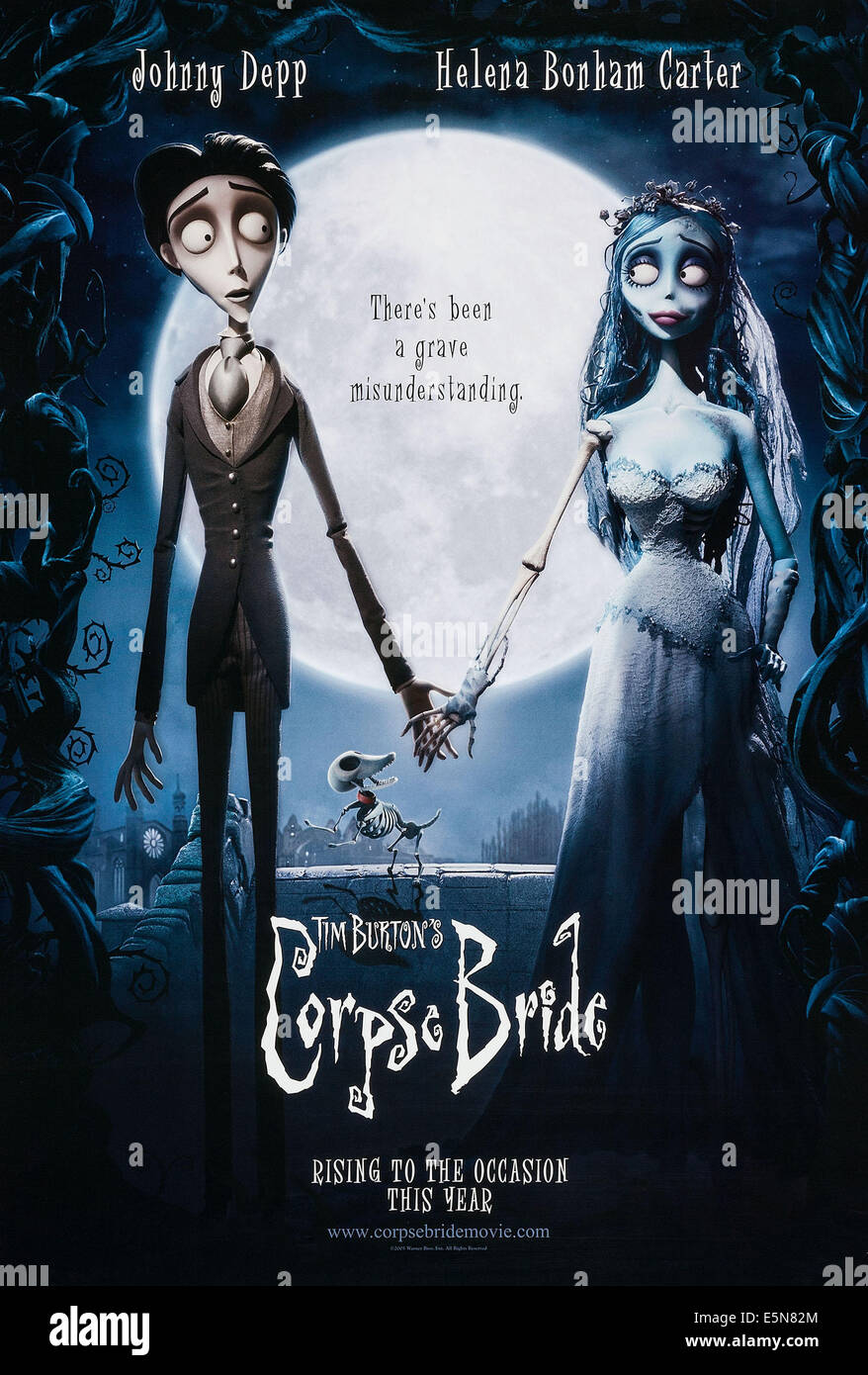 CORPSE BRIDE, U.S. advance poster, from left: Victor Van Dort, Corpse Bride, 2005. © Warner Brothers/courtesy Everett Collection Stock Photo