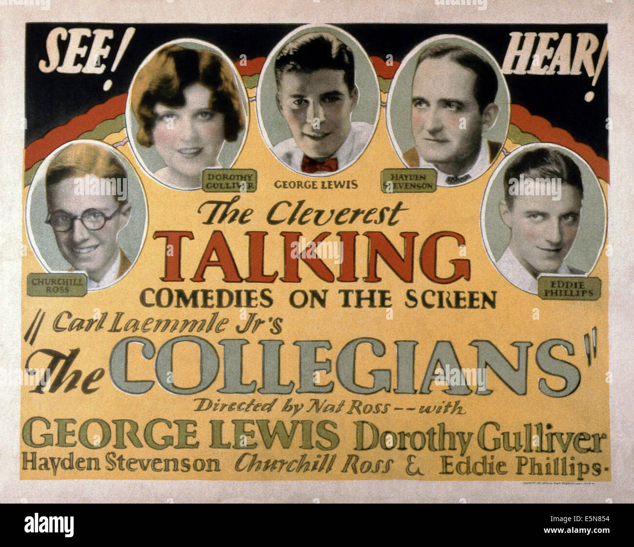 THE COLLEGIANS, from left: Churchill Ross, Dorothy Gulliver, George Lewis, Hyaden Stevenson, Eddie Phillips, 1926 Stock Photo