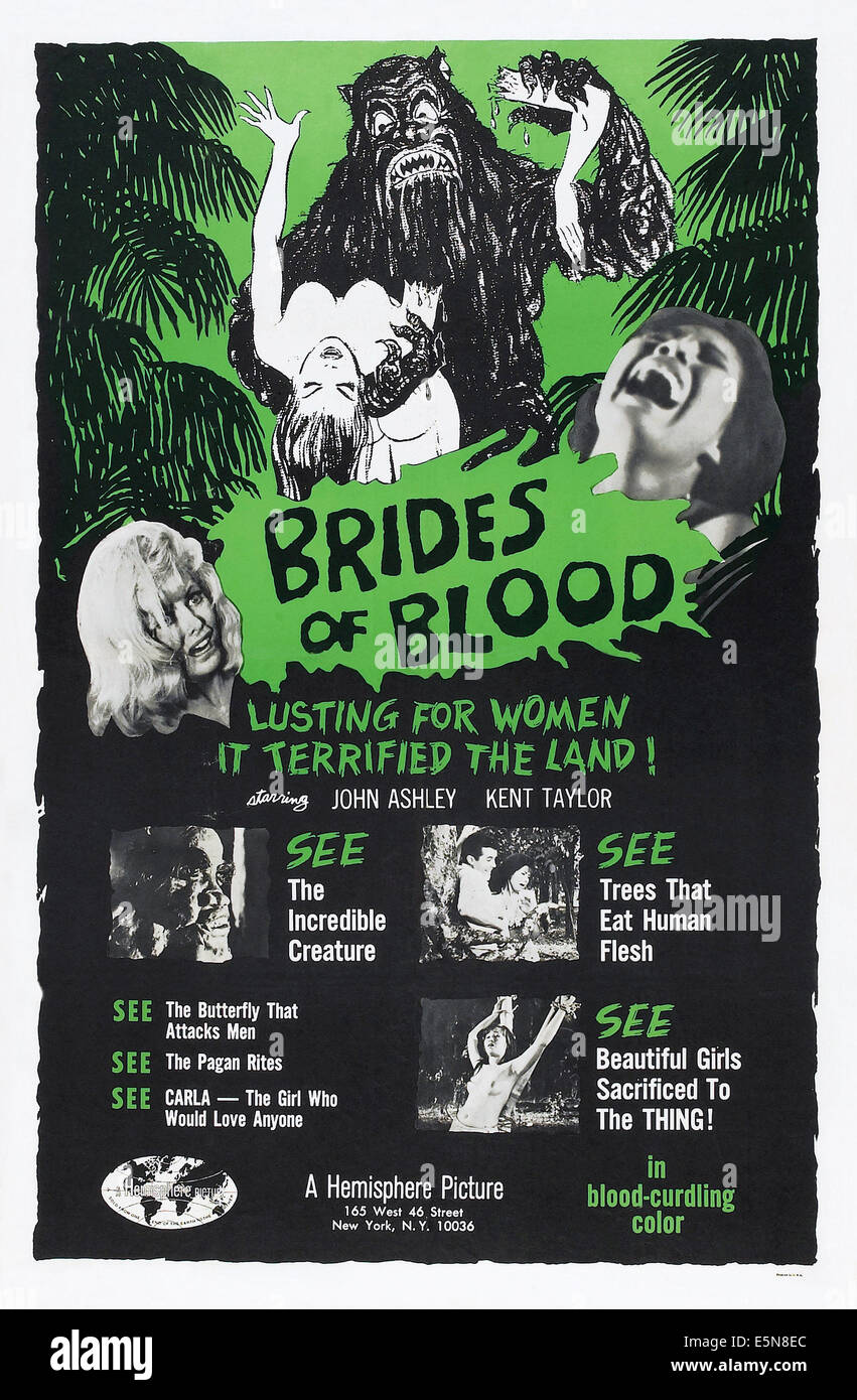 BRIDES OF BLOOD, US poster art, 1968 Stock Photo