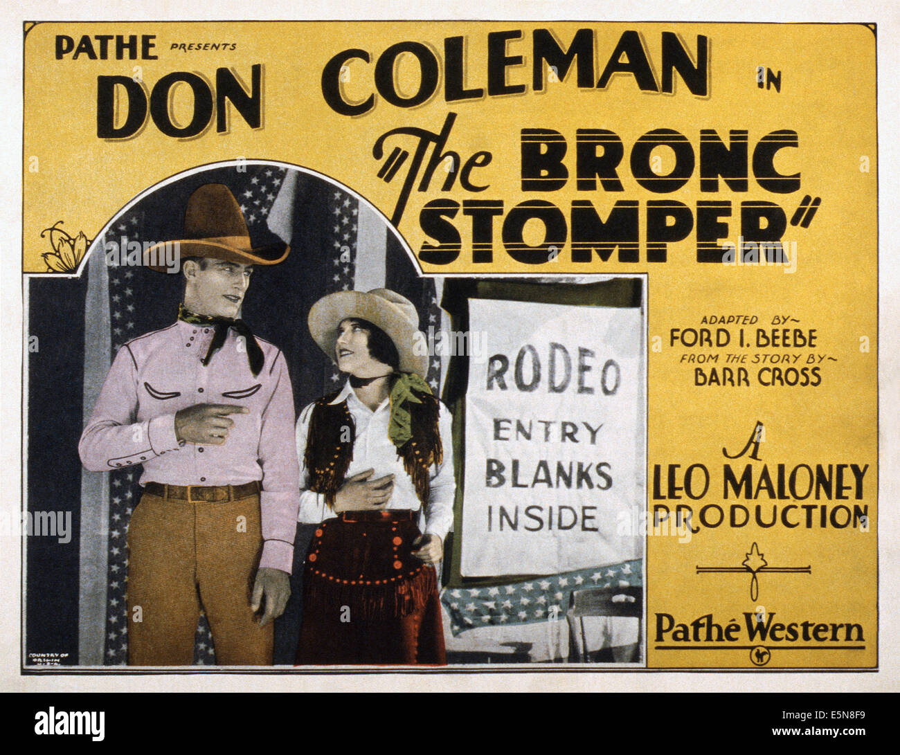 THE BRONC STOMPER, from left: Don Coleman, Eugenia Gilbert, 1928 Stock Photo