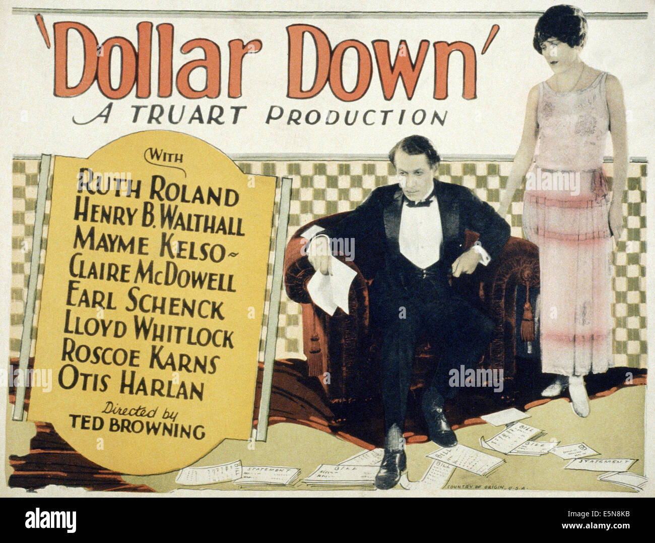 DOLLAR DOWN, from left: Henry B. Walthall, Ruth Roland, 1925 Stock Photo