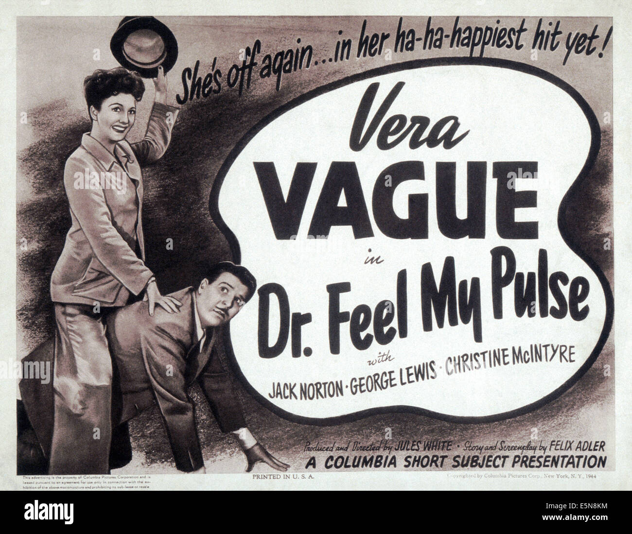 DOCTOR FEEL MY PULSE, (aka DR. FEEL MY PULSE), Vera Vague (left), 1944 Stock Photo