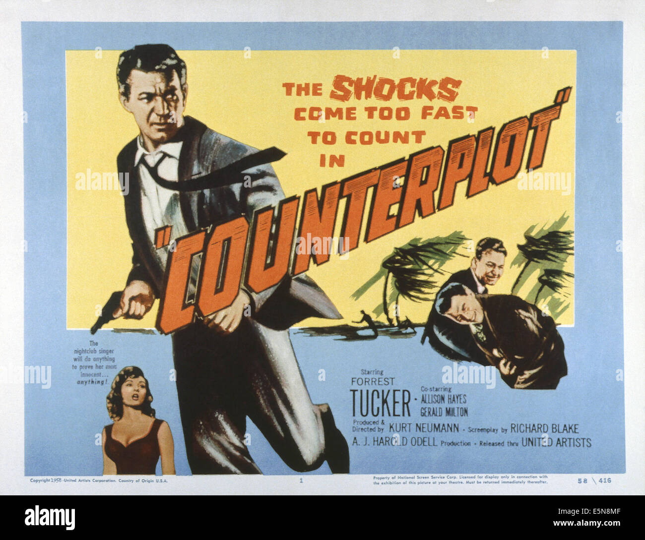 COUNTERPLOT, Forrest Tucker (left), Allison Hayes (bottom left), 1959