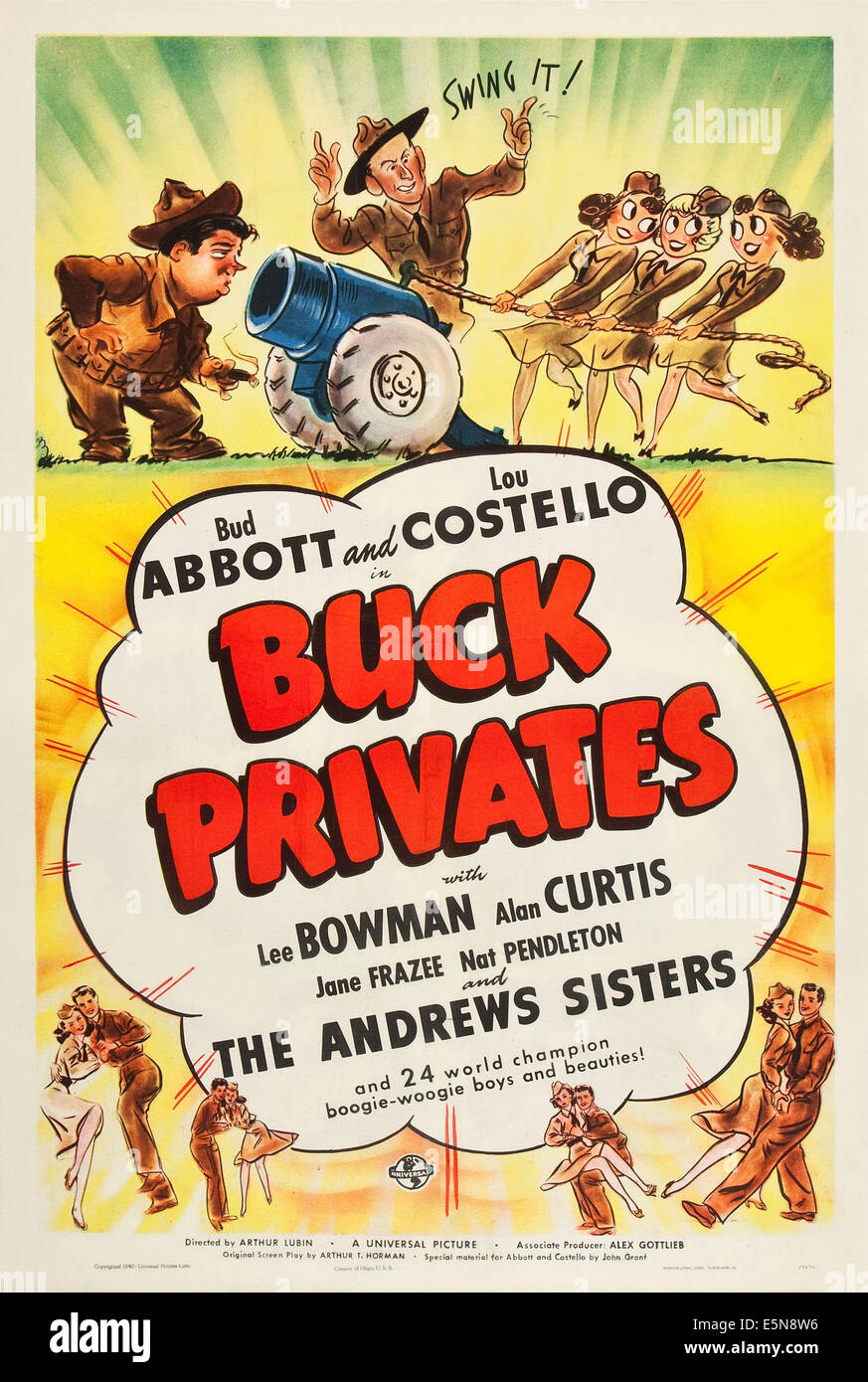 BUCK PRIVATES, Lou Costello, Bud Abbott, The Andrews Sisters, 1941 Stock Photo