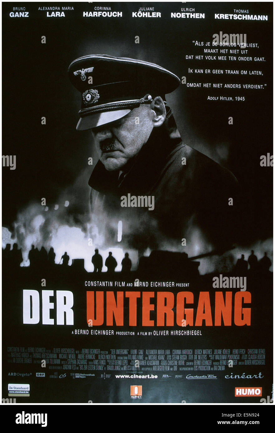 DOWNFALL, (aka DER UNTERGANG), Bruno Ganz as Adolf Hitler, 2004, ©  Newmarket/courtesy Everett Collection Stock Photo - Alamy
